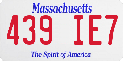 MA license plate 439IE7