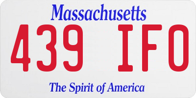 MA license plate 439IF0