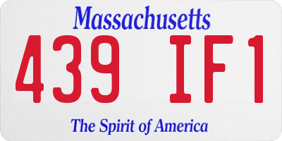 MA license plate 439IF1