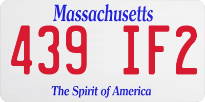 MA license plate 439IF2