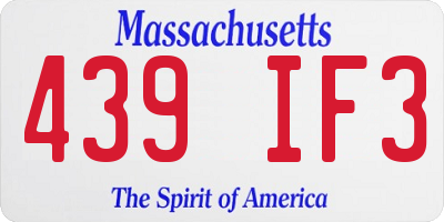 MA license plate 439IF3