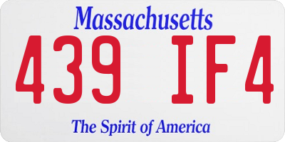 MA license plate 439IF4