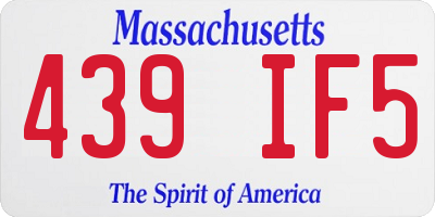 MA license plate 439IF5