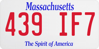MA license plate 439IF7