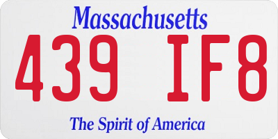 MA license plate 439IF8