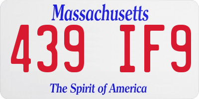 MA license plate 439IF9