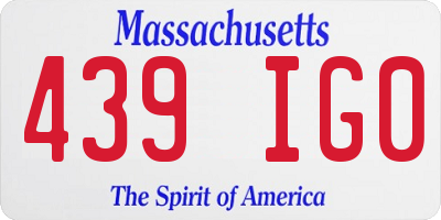 MA license plate 439IG0