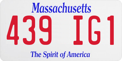 MA license plate 439IG1