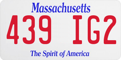 MA license plate 439IG2