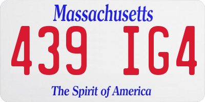 MA license plate 439IG4