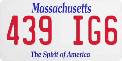 MA license plate 439IG6