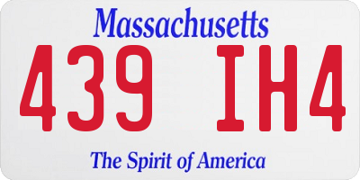 MA license plate 439IH4