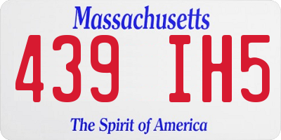 MA license plate 439IH5