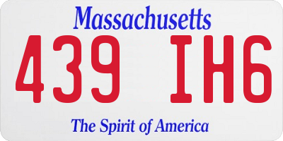 MA license plate 439IH6