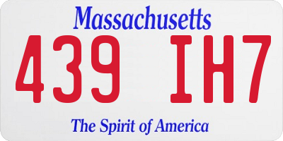MA license plate 439IH7