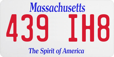 MA license plate 439IH8