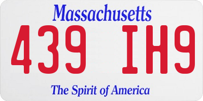 MA license plate 439IH9