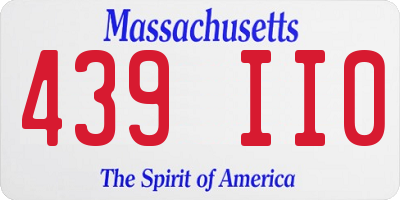 MA license plate 439II0