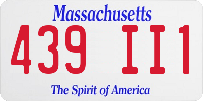 MA license plate 439II1
