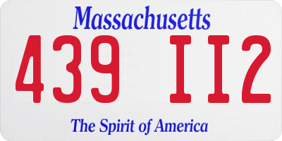 MA license plate 439II2