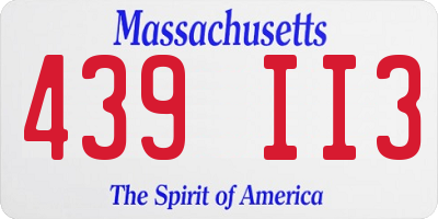 MA license plate 439II3