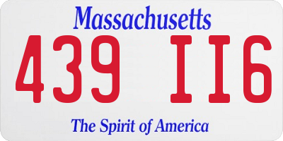 MA license plate 439II6