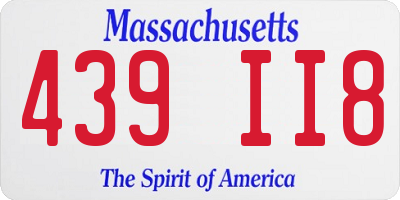 MA license plate 439II8
