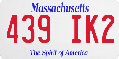 MA license plate 439IK2