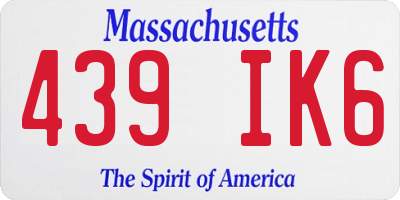 MA license plate 439IK6