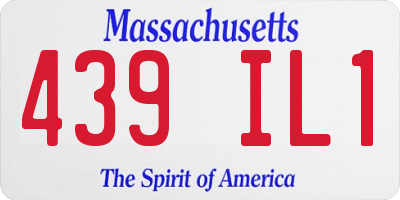 MA license plate 439IL1
