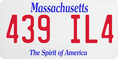 MA license plate 439IL4