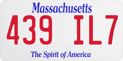 MA license plate 439IL7