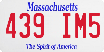 MA license plate 439IM5