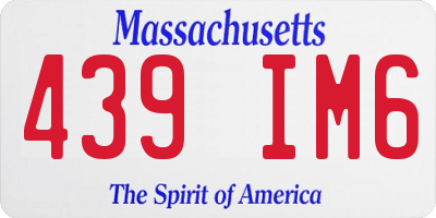 MA license plate 439IM6