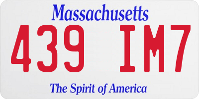 MA license plate 439IM7