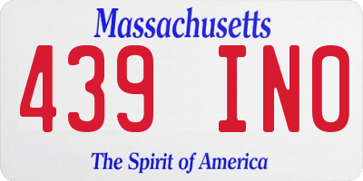 MA license plate 439IN0