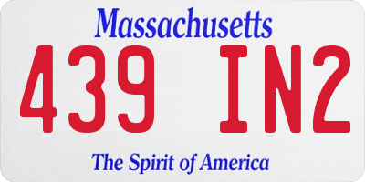 MA license plate 439IN2