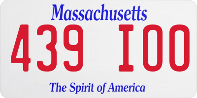 MA license plate 439IO0