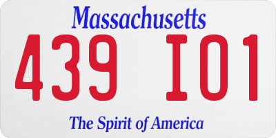 MA license plate 439IO1