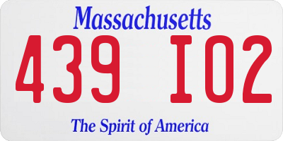 MA license plate 439IO2