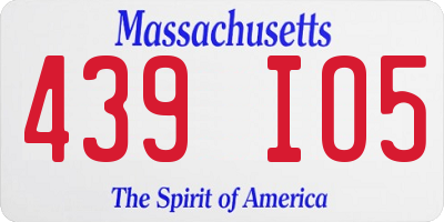 MA license plate 439IO5