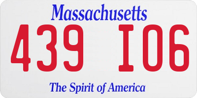 MA license plate 439IO6