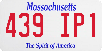 MA license plate 439IP1