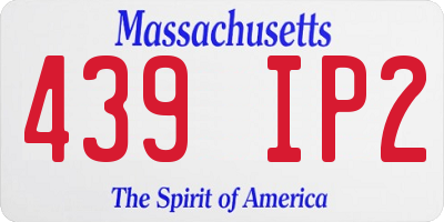 MA license plate 439IP2