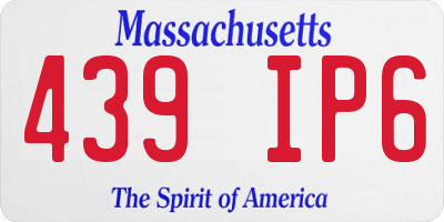 MA license plate 439IP6