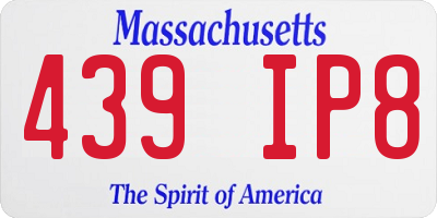 MA license plate 439IP8