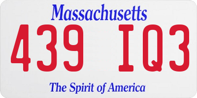 MA license plate 439IQ3