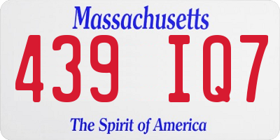 MA license plate 439IQ7