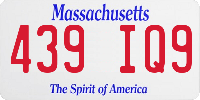 MA license plate 439IQ9