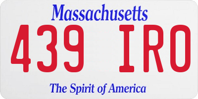 MA license plate 439IR0